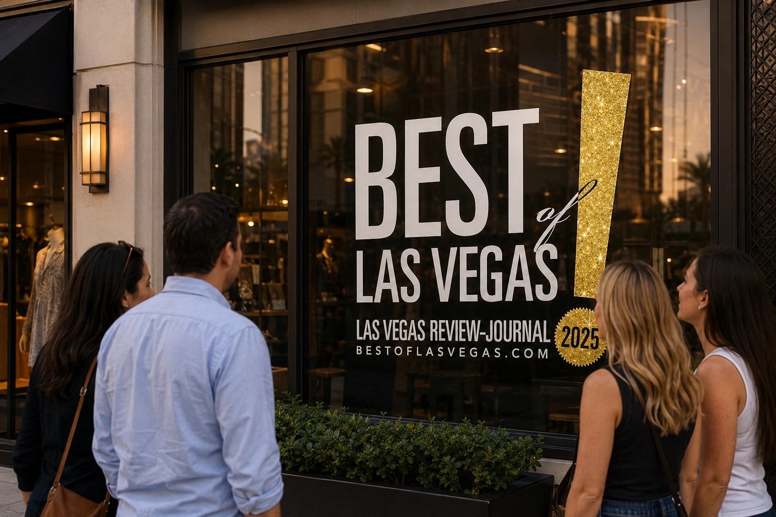 Best of Las Vegas storefront award display